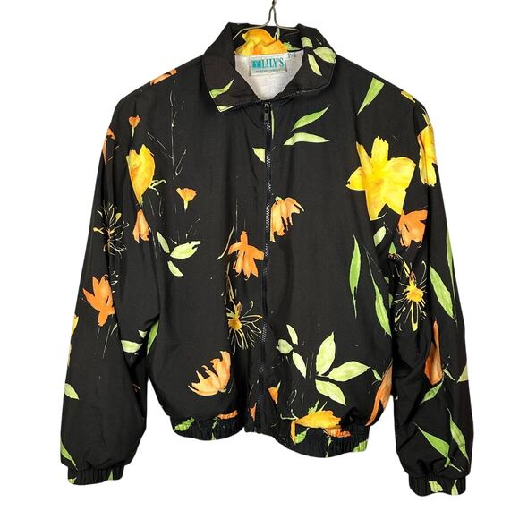 Lily's Of Beverly Hills Vintage Zip-Up Floral Jacket Women's Petite - Picture 1 of 6